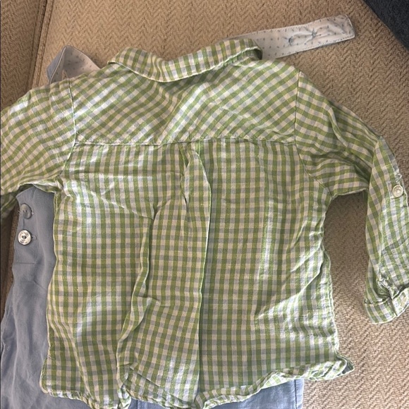 Mayoral Green and White Gingham Button Down Shirt - Picture 4 of 9